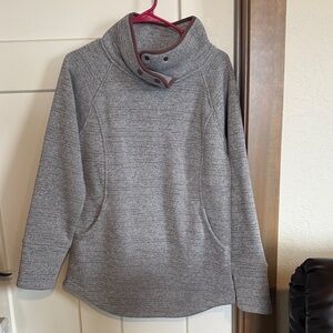 Prana Heather Gray Women's Cowl Neck Sweater